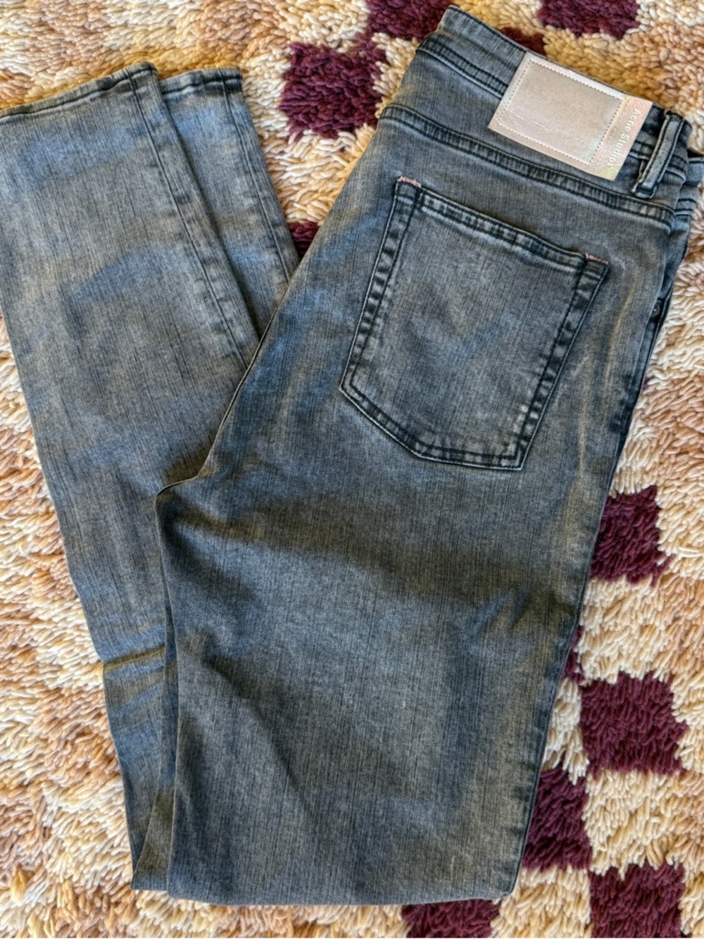 Acne Studios Peg Jeans, Black Marble sz 30